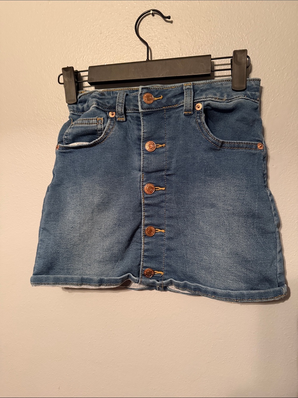 Cat & Jack Blue Button-Front Denim Mini Skirt